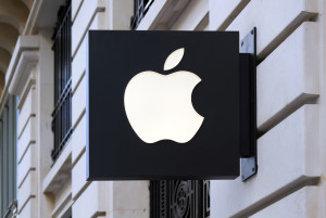 The Apple Macintosh Symbol Over The Entrance Of Apple Store